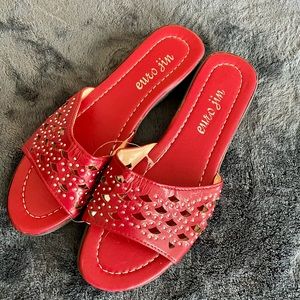 New Red sandals size 8